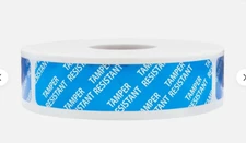 Blue Tamper Resistant Evident Labels | 0.75" x 3.5" Inch Rectangle | roll