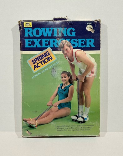 Vtg Pull-Up Rowing Exerciser Spring Action Aerobic Home Exercise *Box Wear *READ - Picture 2 of 13