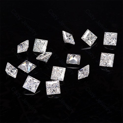 White D Color Loose Moissanite Princess Cut GRA Certified Jewelry DIY Materials - Picture 9 of 24