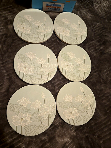 LIFVER Coasters for Drinks Absorbent with Holder 6 Set Coasters with Cork - Picture 2 of 4