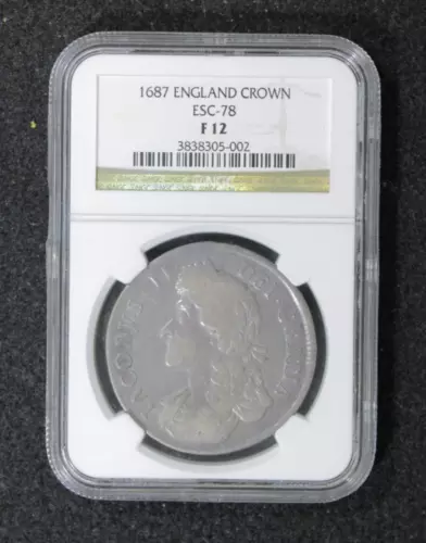 1687 England James II Silver Crown - NGC F-12 - | ESC-78 | - Great Britain