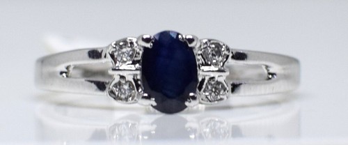 Natural Blue Sapphire Gemstone Ring 6.75, 925 Solid Sterling Silver - Picture 2 of 8