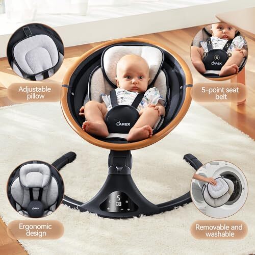 LAREX Baby Swings For Infants To Toddler-Electric Bluetooth Infant Swing With - Picture 8 of 9