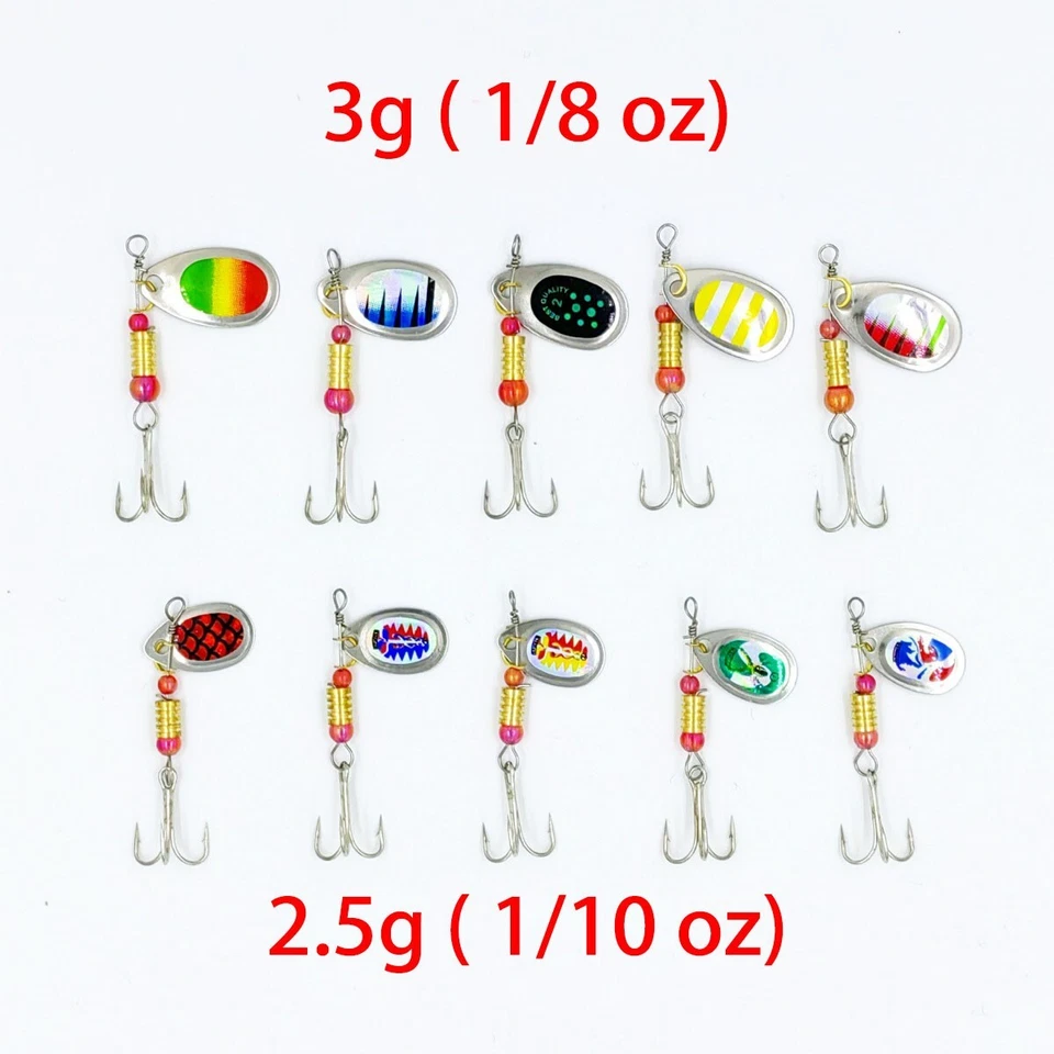 30只五颜六色的鱼饵直排旋转摇摆饵鱼饵鳟鱼渔具 — 第 4/4 张图片