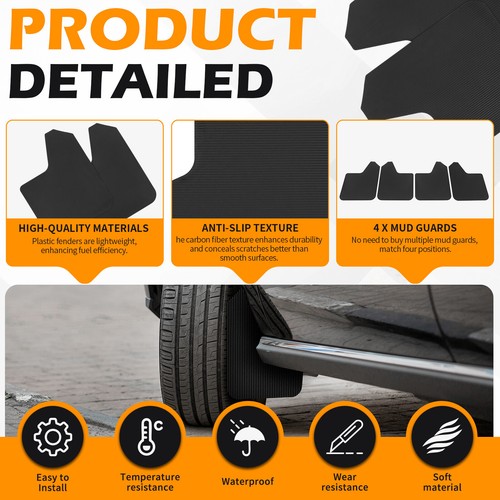 For Nissan 300zx 4PCS Car Mud Flap Mudguards Splash Guards Front Rear Textured - Picture 6 of 18