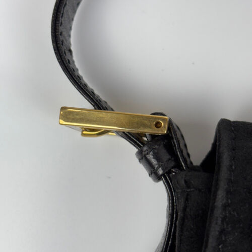 Auth FENDI Mamma Baguette Suede Black Gold Vintage z91 - Picture 12 of 22