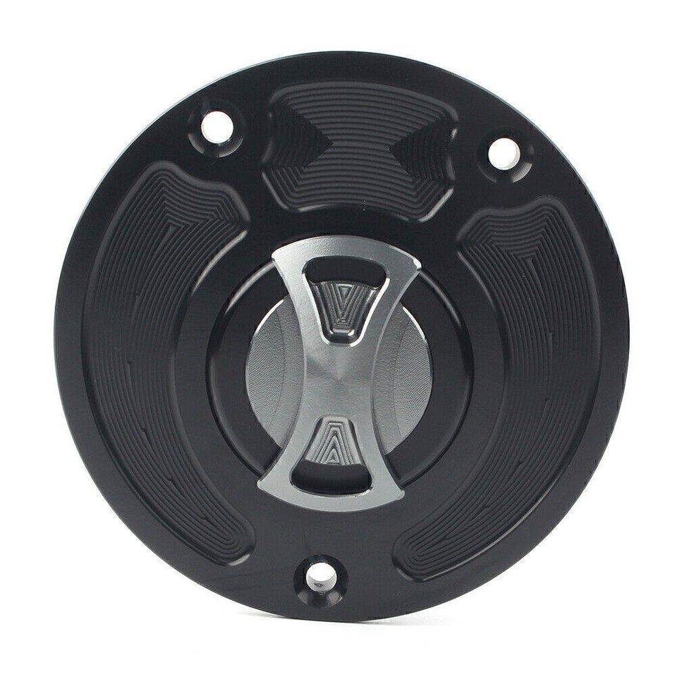 Fuel Gas Tank Cap Cover Aluminum Keyless Fit Kawasaki ZX10R ZX9R
