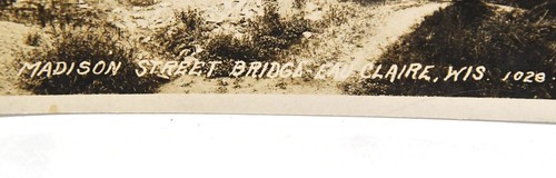 VINTAGE REAL PHOTO POSTCARD MADISON STREET BRIDGE EAU CLAIRE, WISCONSIN - Bild 2 von 3