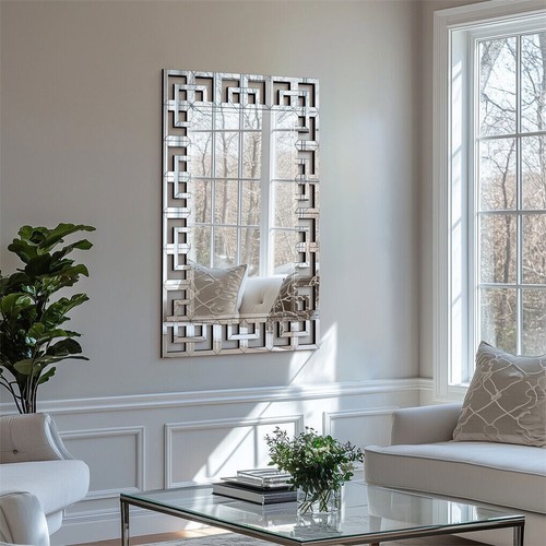 XXL Glam Venetian Accent Mirror Wall Mounted for Entryway Bedroom Decor 120x70cm - Picture 11 of 16