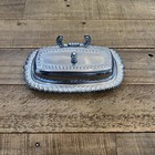 Polished Irvinware Butter Dish Glass Insert & Knife Rest Vintage