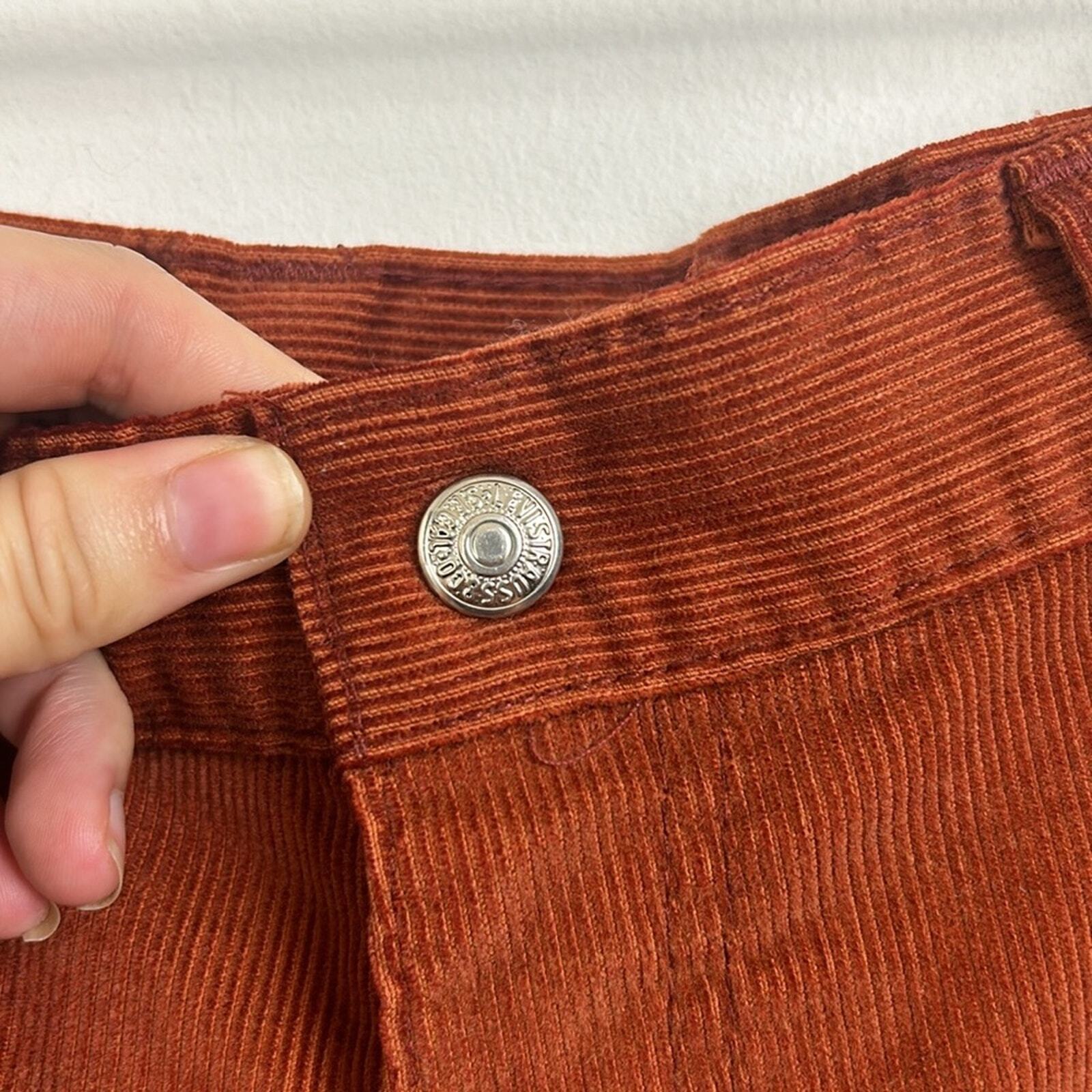 Vintage 1970s Levi’s Orange Rust Flare Corduroy P… - image 3