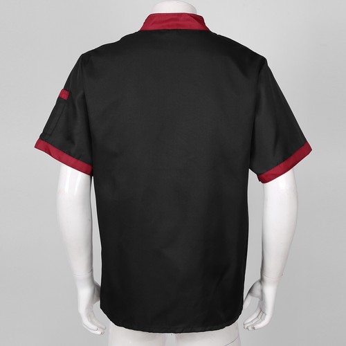 Unisex Short Sleeve Chef Coat Jacket Restaurant Kitchen Chef Uniform Work Shirt - Picture 58 of 95