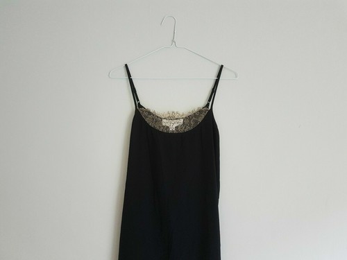 new harrods robert rodriguez black 100% silk gold lace slip dress uk 4 £320.00 - Picture 7 of 10