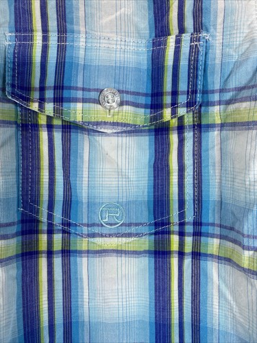 Roper Blue Plaid Button Down Long Sleeve Shirt Boys Size Medium 8-10 - Picture 3 of 9