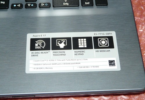 Palmrest keyboard German lid lower part housing Acer Aspire E5-771 E5-771G - Picture 2 of 15