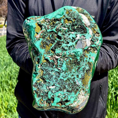 10.64LB Natural glossy malachite transparent cluster rough mineral sample - 第 11/20 張圖片