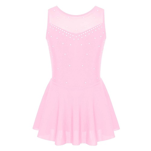 US Kid Girl Tulle Splice Cut Out Back Ice Figure Skating Dress Ballet AU - Picture 136 of 147