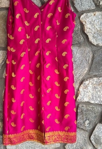 Women’s Vintage MICA Magenta And gold lined sheath dress Size 12 New! - Picture 4 of 8