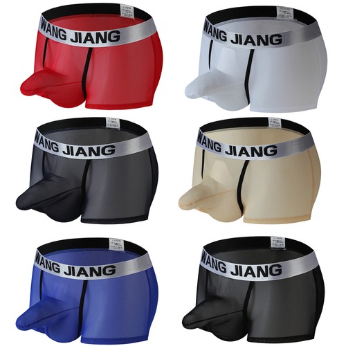 Herren Sexy Mesh Transparent Boxershorts Unterhose Atmungsaktiv Trunks Unterwäsche M-2XL