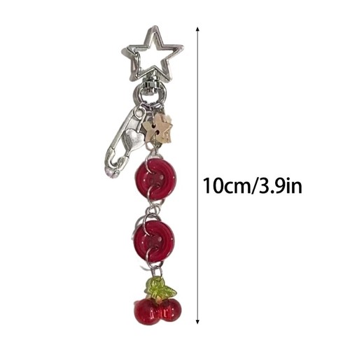 Stylish Button Keychain for Keys and Gadgets Keyring Phone Charm Chain Decors - 第 8/15 張圖片
