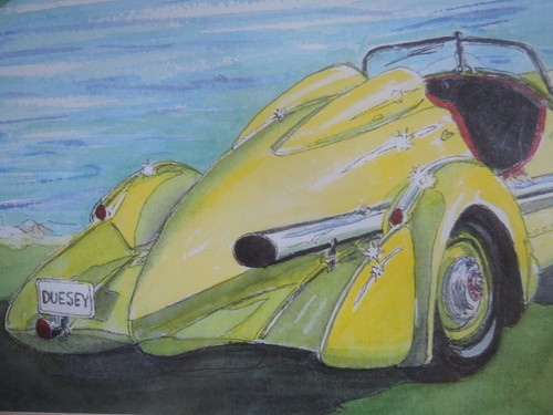 DUSENBERG SPECIAL MORMON METEOR at PEBBLE BEACH 2007 Color Print from Watercolor - Picture 6 of 14