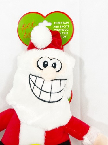 Fun Holiday Santa Dog Toy to Tug Toss and Fetch Interactive Squeaker Pet Toy New - Picture 2 of 8