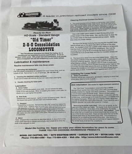 Roundhouse #275 HO RTR Old Timer Consolidation D&RGW Locomotive Tender Model - Picture 16 of 17