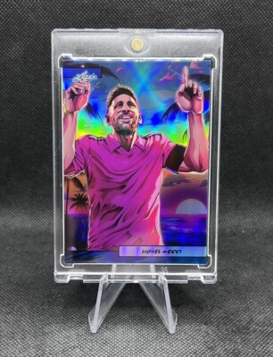 Lionel Messi #AN2B-11 Blue Numbered 21/75 2024 Leaf Anime Nation Series 2 Miami