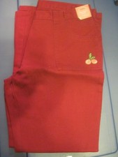 Brand New Red Gymboree Pants with Adjustable Waist with Cherry on Pocket LS 