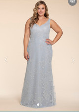 Hayley Paige Dress Womens 26 Plus Style W761 Silver/Pewter NWT