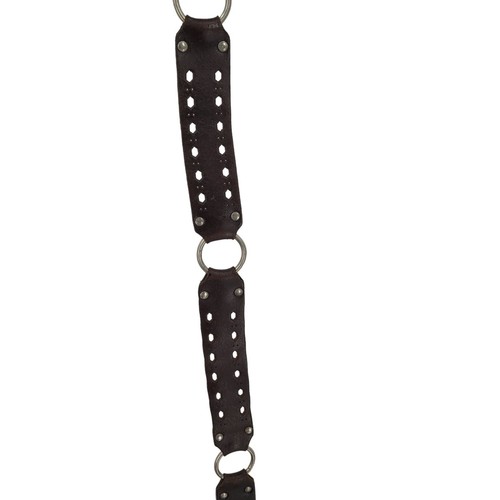Cintura vintage in pelle marrone cioccolato M argento borchie doppio rello made Canada - Foto 6 di 8