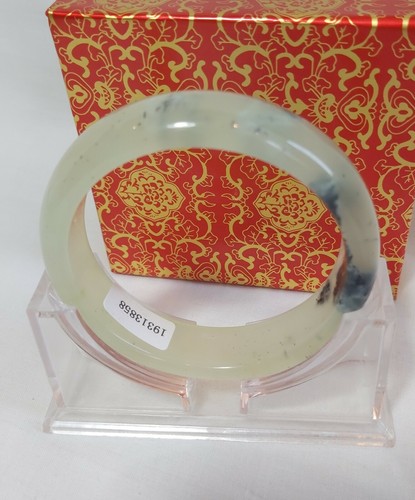 Certified genuine natural black ink Jade Bangle Dia59mm, Width 16mm - Picture 2 of 6