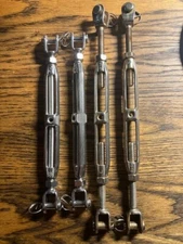 Lot of 4 Suncor 5/16" Cast Jaw and Jaw Turnbuckles with Nuts S0105-0008