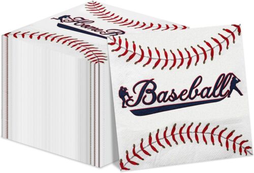 100 Pcs Baseball Napkins for Baseball Party, Supplies Sports Themed Napkins