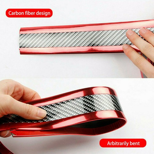 Car Carbon Fiber Rubber Sticker Door Sill Protector Edge Guard Strip Decal Trim - Picture 6 of 21