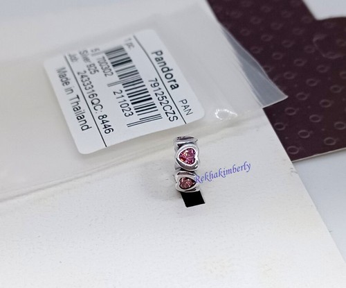 Pandora In My Heart Spacer Charm S925ALE Pink Zirconia Genuine NEW 791252CZS - Picture 3 of 5