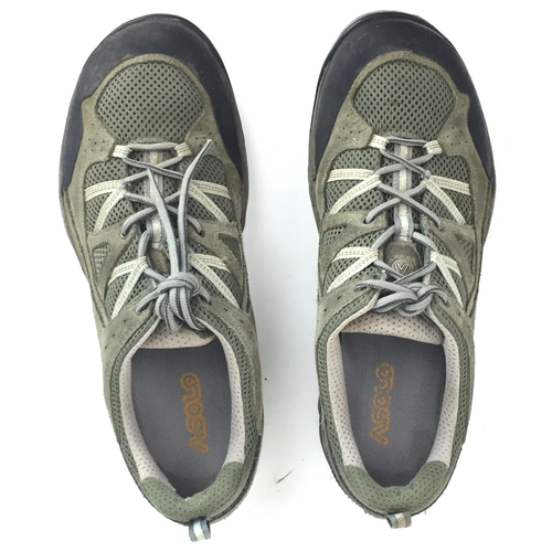 Asolo Mens US 9 Green Gray Suede Low Top Approach Trail Hiking Shoes - Picture 5 of 17