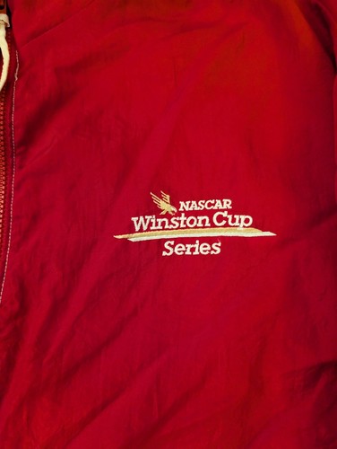 VINTAGE NASCAR WINSTON CUP SZ L COLORBLOCK ZIP UP WINDBREAKER IRIDESCENT SLEEVES - Picture 3 of 6