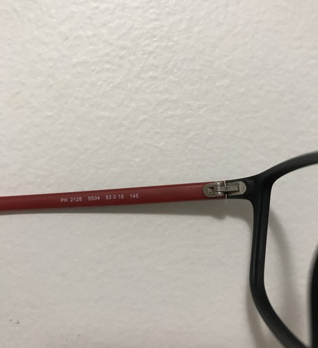 Ralph Lauren Eyeglass Frame PH 2128 5504 53-16-145 Red & Black - Picture 3 of 6
