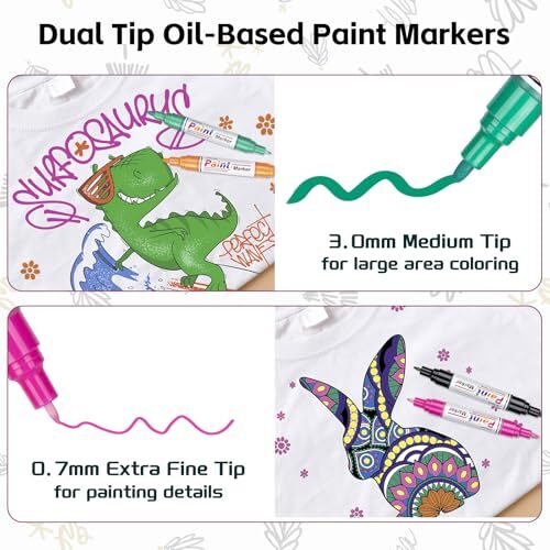 Oil Based Paint Markers 12 Colors Dual Tip Waterproof Outdoor Paint Pens Quic... - Picture 4 of 7