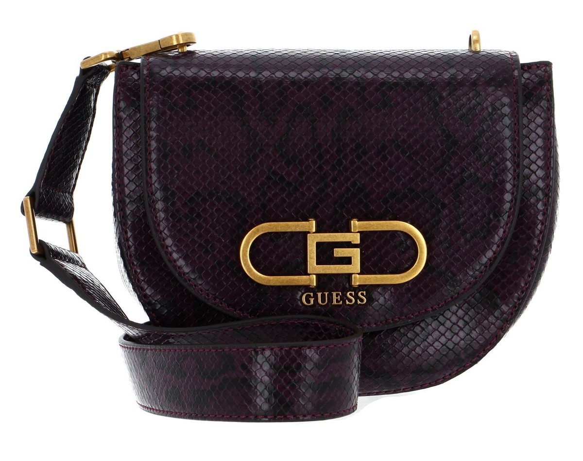 GUESS borsa a tracolla Fleet Mini Saddle Crossbody Bag Plum