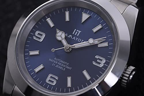 HAMAYOTA Men's Explorer Automatic 369 Analog 316L All Stainless Steel (Blue) - Picture 5 of 7
