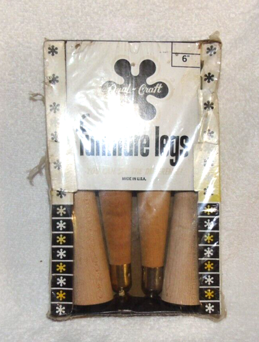 Vintage Tapered Furniture Legs 6" Wood Dead Stock QualCraft - Picture 2 of 7