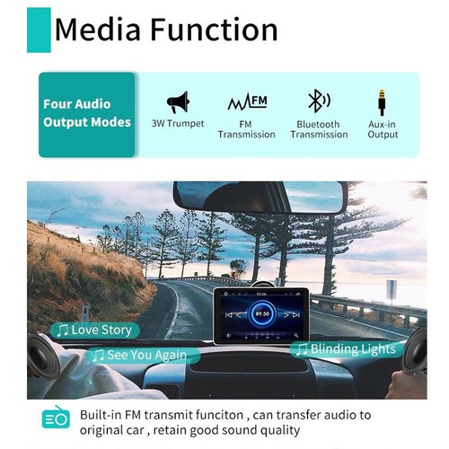 7.5" Touch Screen Car Portable Stereo Media Unit Wireless CarPlay Android Auto - Picture 6 of 11