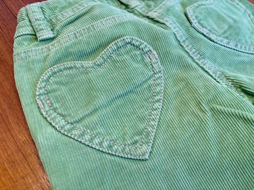 Girls size 5Y Mini Boden Green Corduroys Pants Heart Knees Pockets 5 - Picture 13 of 19