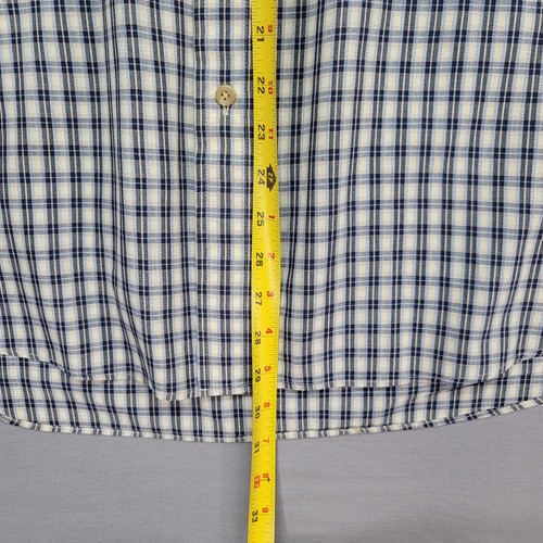 Claybrooke Wrinkle Free S.Sleeve Men Lg Blue Gray White Checked Pattern XXL - Picture 4 of 12
