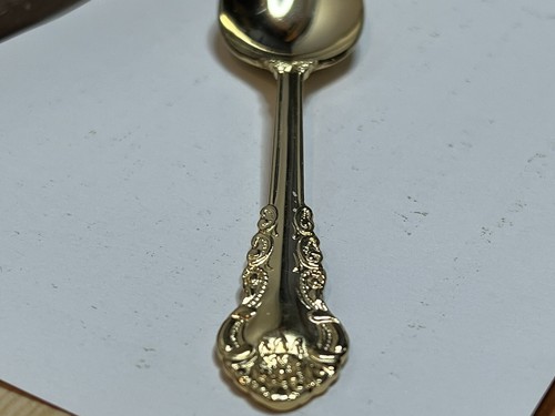 New Prestige Cutlery (Set of 6) 24K Gold Vermeil Plated Demitasse Spoons in Box - Picture 5 of 9