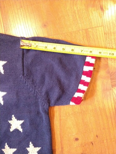 Quacker Factory Patriotic Stars Stripes Button Front Sweater Cardigan - Picture 5 of 13