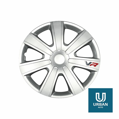 Copricerchio Copricerchio Cromia 15" per Ford Sierra Zaffiro Argento Carbonio Set di 4 - Foto 3 di 5