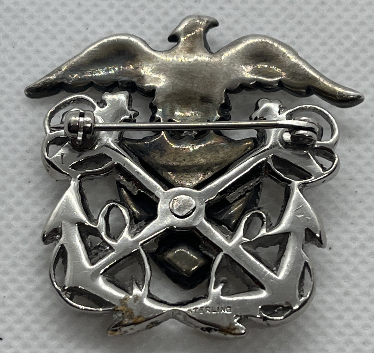 WW2 HOMEFRONT US NAVY STERLING SILVER OFFICER MILITARY SWEETHEART PIN ...